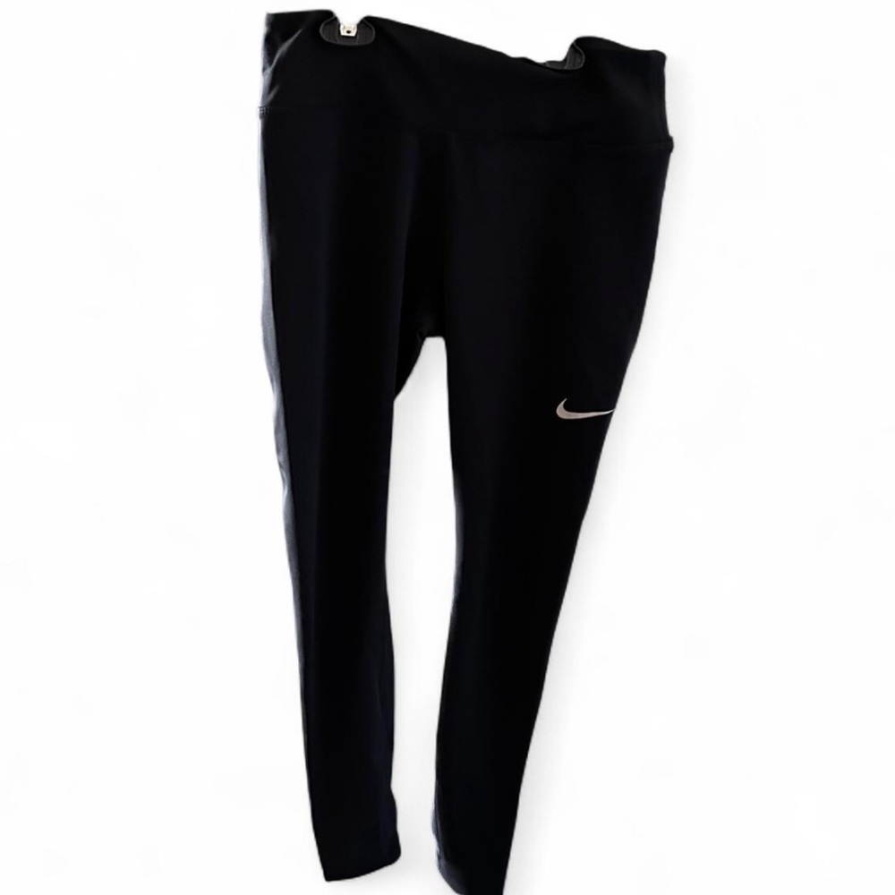 Nike Women's Black Leggings with Silver Swoosh